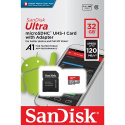 Karta SD micro 32 GB SanDisk + adapter Ultra 120 MB/s Cl10 UHS-I